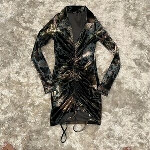 MOTEL faux suede raunched dress